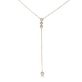 Gecko Jewellery Sterling Silver Y Drop Necklace with Zirconia Stones