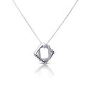 Gecko Jewellery Interlinked Pave and Plain Zirconia Square Necklace