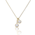 Gecko Jewellery Double Zirconia Pendant Necklace – 0.645ct Silver