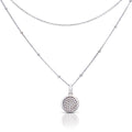 Gecko Jewellery Sterling Silver Layered Ball Chain Zirconia Necklace