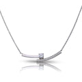 Diamonfire Plain and Pave Bar Necklace by Gecko Jewellery Retail