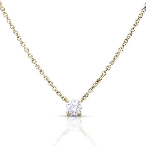 Gecko Jewellery Claw Set Solitaire Zirconia Necklace | Yellow Gold
