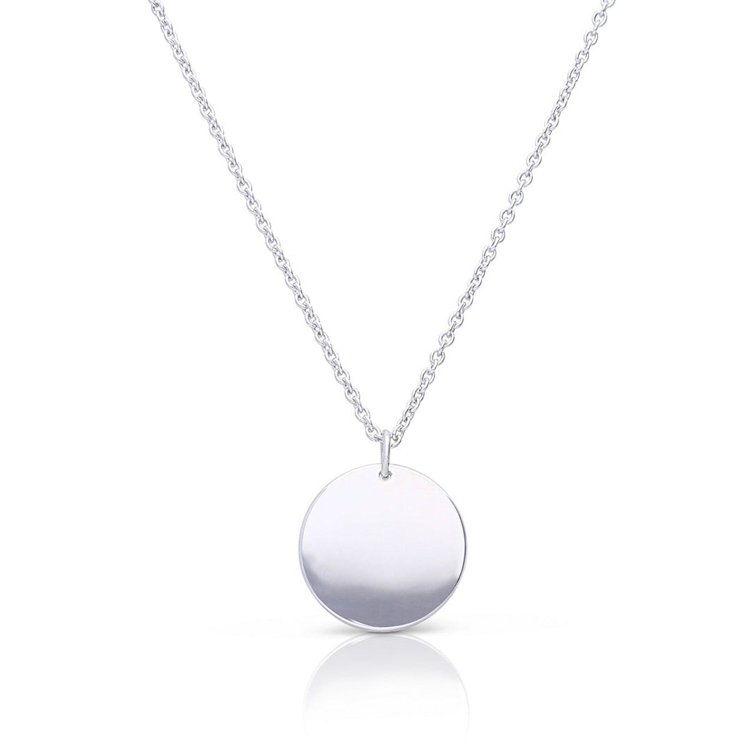Diamonfire Plain Disc Necklace by Gecko Jewellery – Sterling Silver
