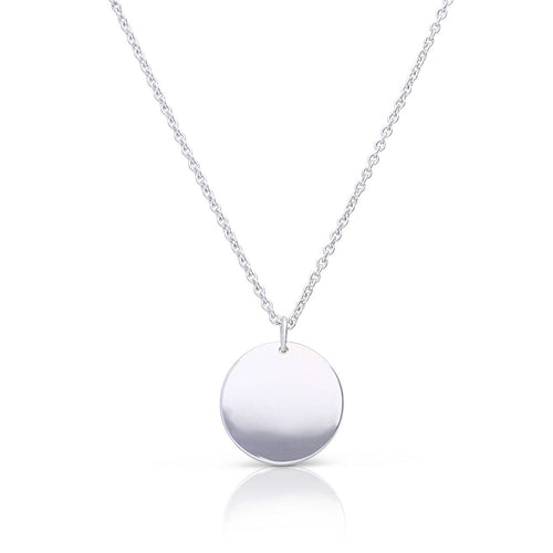 Diamonfire Plain Disc Necklace by Gecko Jewellery – Sterling Silver