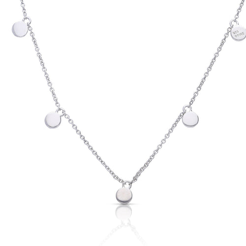 Diamonfire Plain Disc Station Necklace – Silver & Yellow Gold Plated