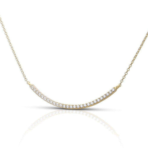 Diamonfire Zirconia Bar Necklace – Yellow Gold Plated by Gecko Jewellery