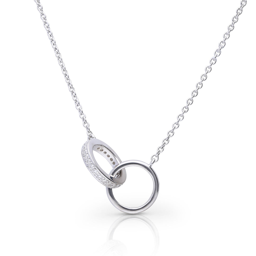 Diamonfire Interlinking Rings Necklace with Zirconia by Gecko Jewellery
