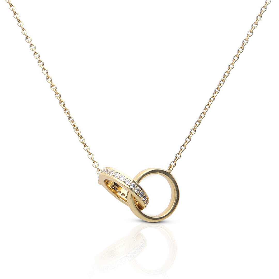 Diamonfire Interlinking Rings Necklace with Zirconia by Gecko Jewellery