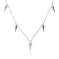Gecko Jewellery Plain Spiked Station Necklace in Silver & Yellow Gold