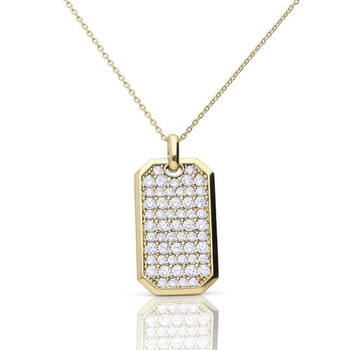 Gecko Jewellery Sterling Silver Tag Necklace with Diamonfire Zirconia