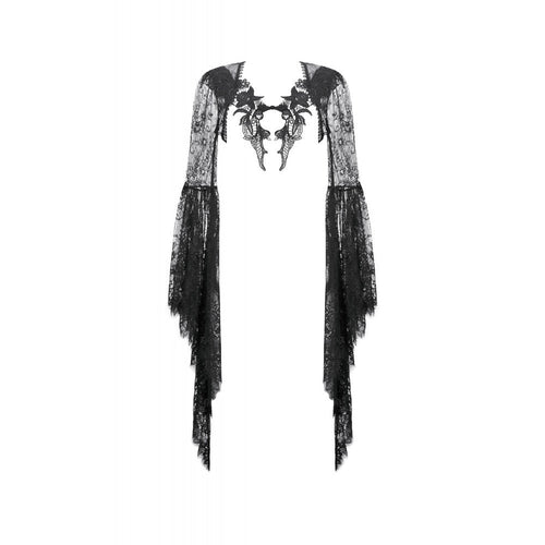 Dark In Love Gothic Lace Bell Sleeve Cape – Dragon Embroidery