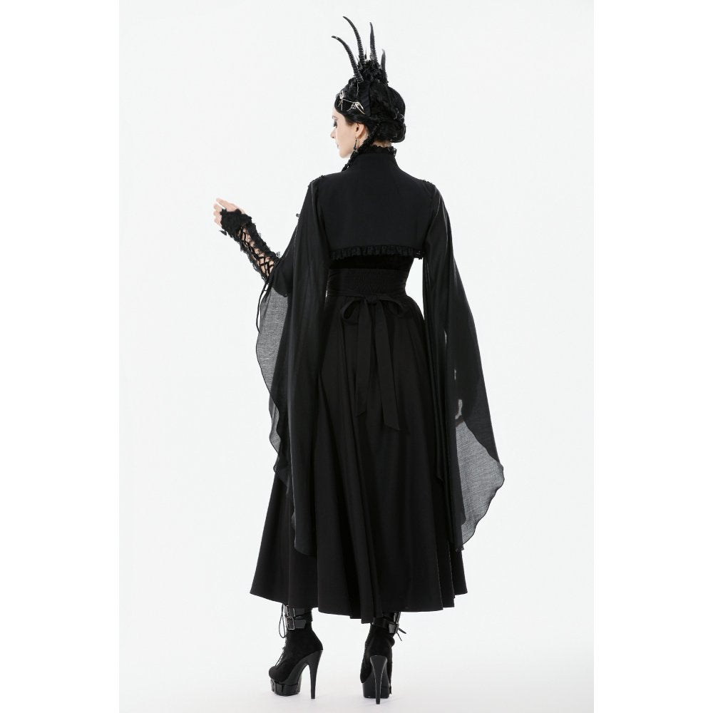 Dark in Love Erzsébet Gothic Lace Cape Shrug – Black Victorian Capelet