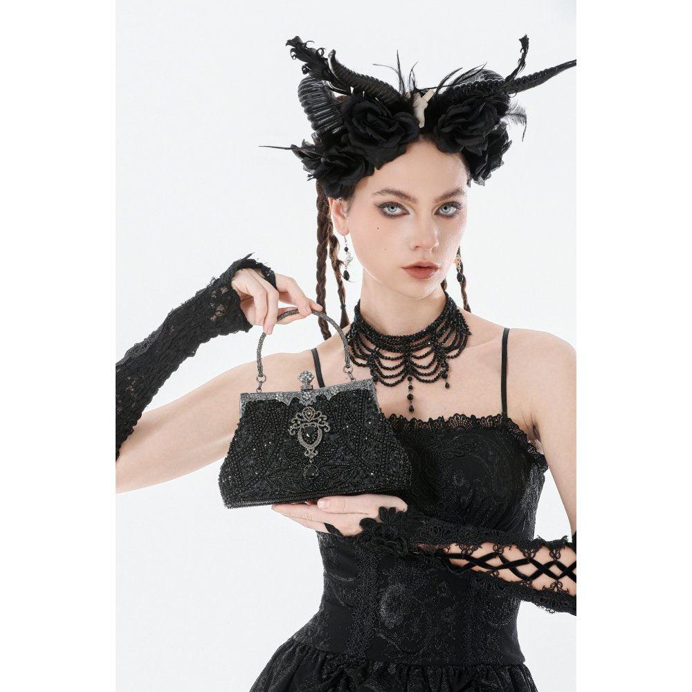 Dark In Love Celestine Gilded Evening Bag – Beaded Gothic Vintage Style