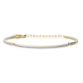 Gecko Jewellery Sterling Silver Pave Set Bar Bracelet with Zirconia