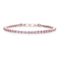 Pink Zirconia Tennis Bracelet | Rose Gold Plated Sterling Silver
