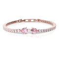 Diamonfire Pink and White Zirconia Tennis Bracelet by Gecko Jewellery