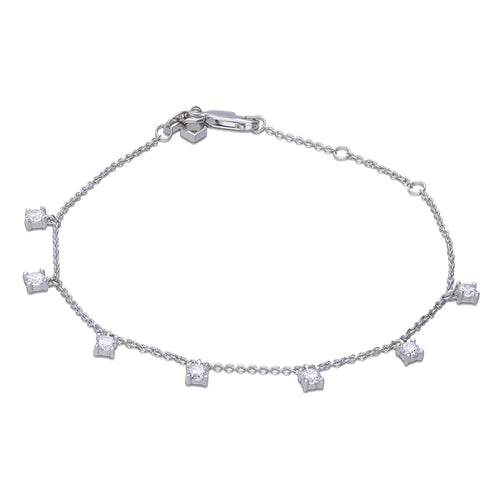 Gecko Jewellery Claw Set Zirconia Station Bracelet with Extender