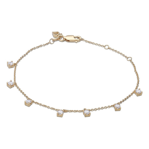 Gecko Jewellery Claw Set Zirconia Station Bracelet with Extender