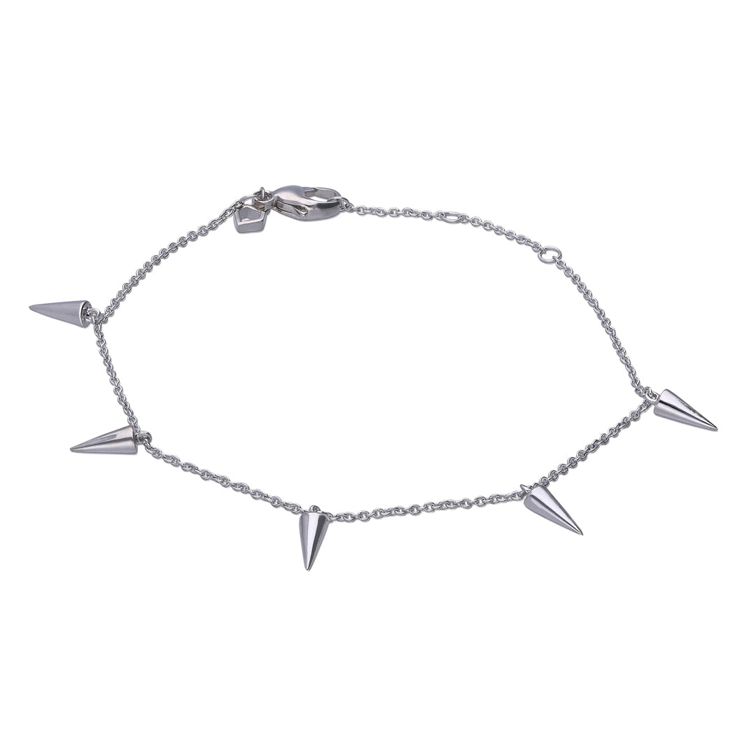 Gecko Jewellery Plain Spiked Bracelet – Silver & Yellow Gold Plated