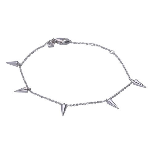 Gecko Jewellery Plain Spiked Bracelet – Silver & Yellow Gold Plated