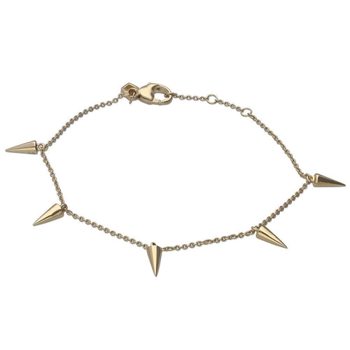 Gecko Jewellery Plain Spiked Bracelet – Silver & Yellow Gold Plated