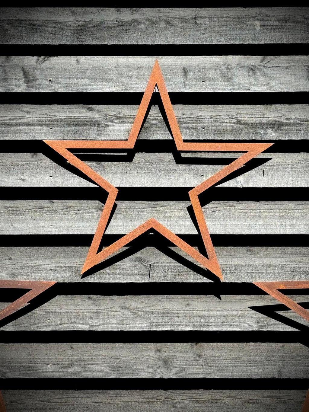Rustic Warehouse Norfolk Large Rusty Metal Barn Stars - Set of 3