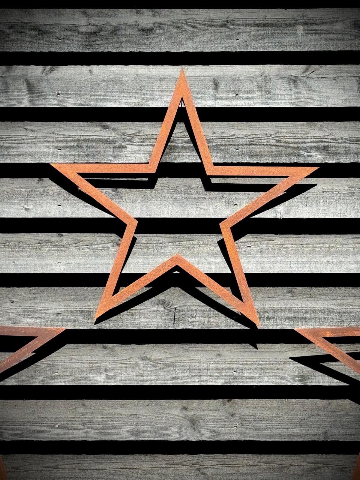 Rustic Warehouse Norfolk Large Rusty Metal Barn Stars - Set of 3