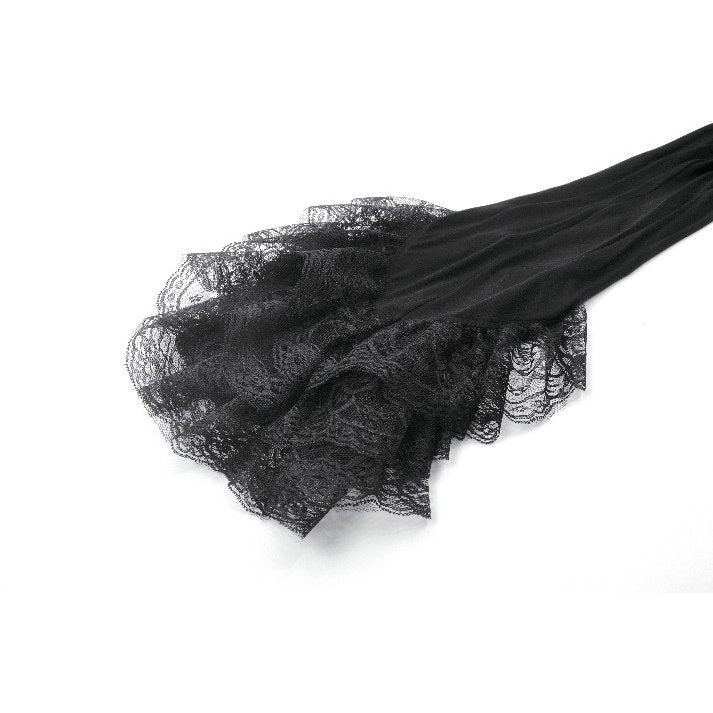 Dark in Love Goth Flare Leggings – Black High Waist Lace Frill