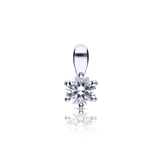 Gecko Jewellery Six Claw Carat Pendant – Sterling Silver Cubic Zirconia