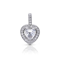Diamonfire Heart Pave Set Pendant by Gecko Jewellery - Silver Finish