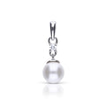 Gecko Jewellery Shell Pearl & Zirconia Drop Pendant in Sterling Silver
