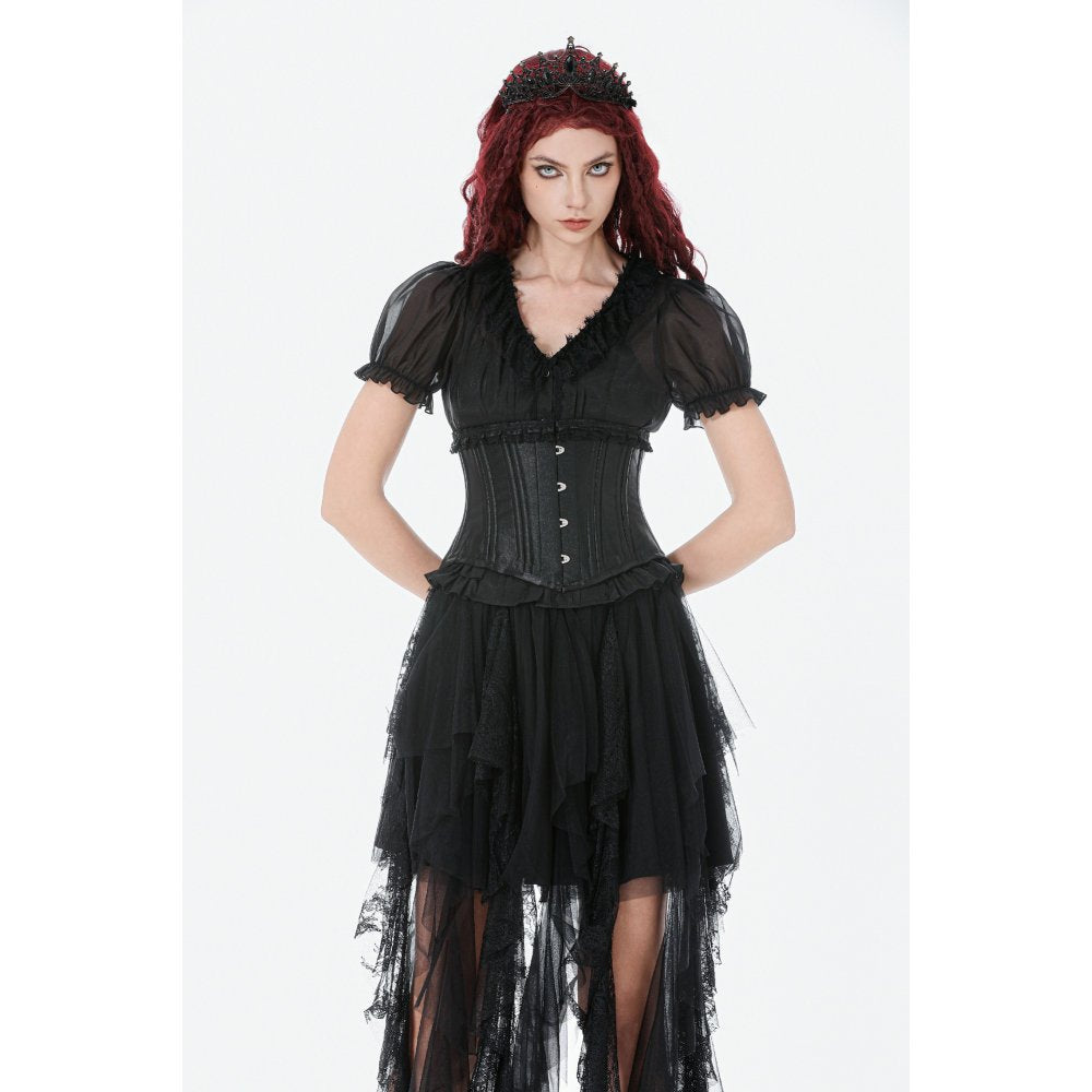 Dark In Love Evelina Steel-Boned Waist Corset – Black Gothic Cincher