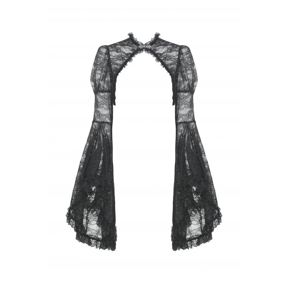 Dark in Love Belladonna Black Lace Bell Sleeve Goth Shrug Bolero