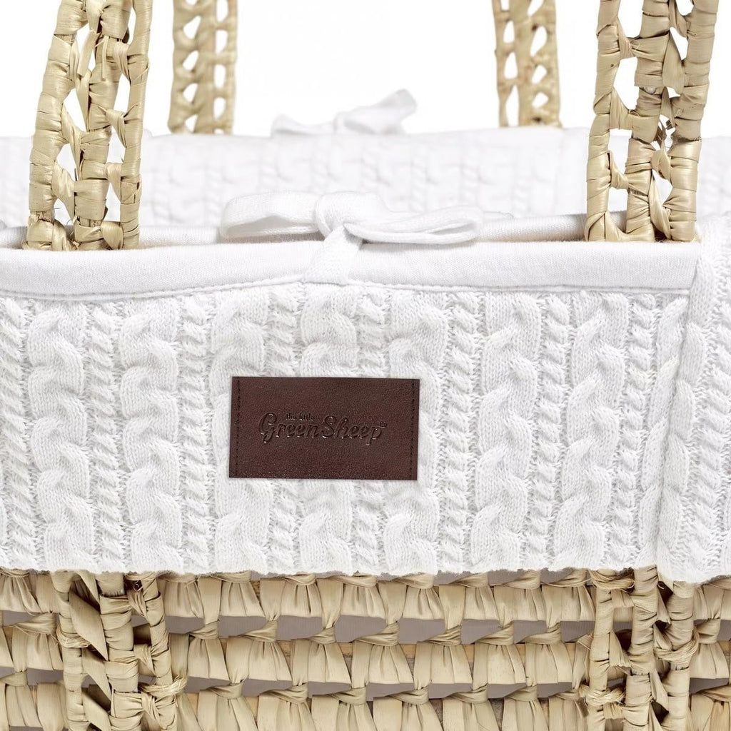 Little Green Sheep Natural Knitted Moses Basket & Mattress