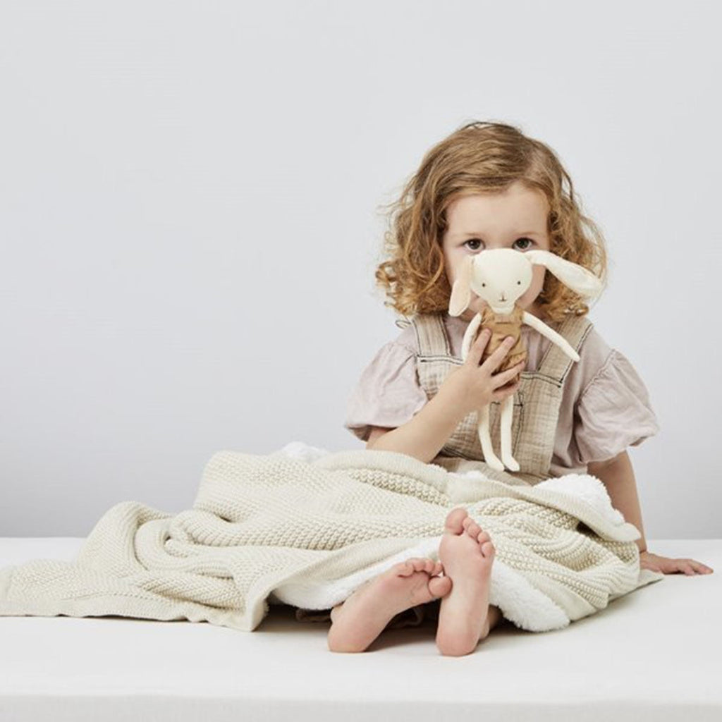 Little Green Sheep Organic Knitted Fleece Baby Blanket