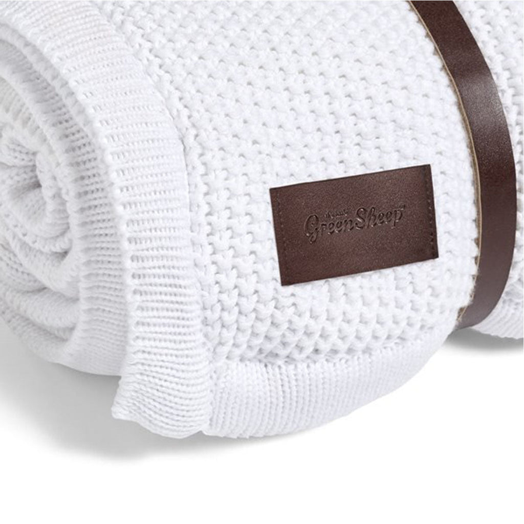 Little Green Sheep Organic Knitted Fleece Baby Blanket