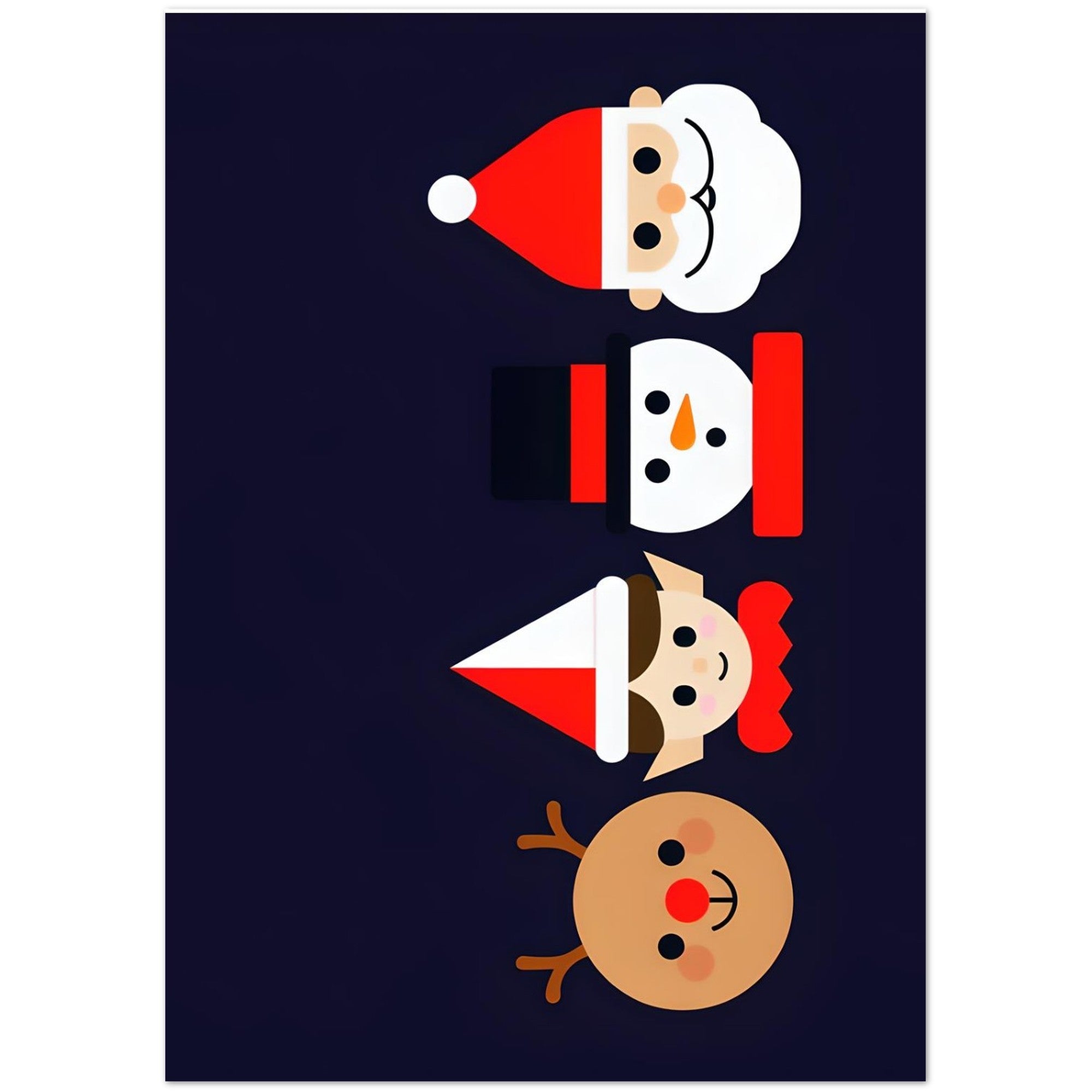 Merry Christmas Greeting Cards – Reindeer, Elf & Snowman Design (10 Pack)