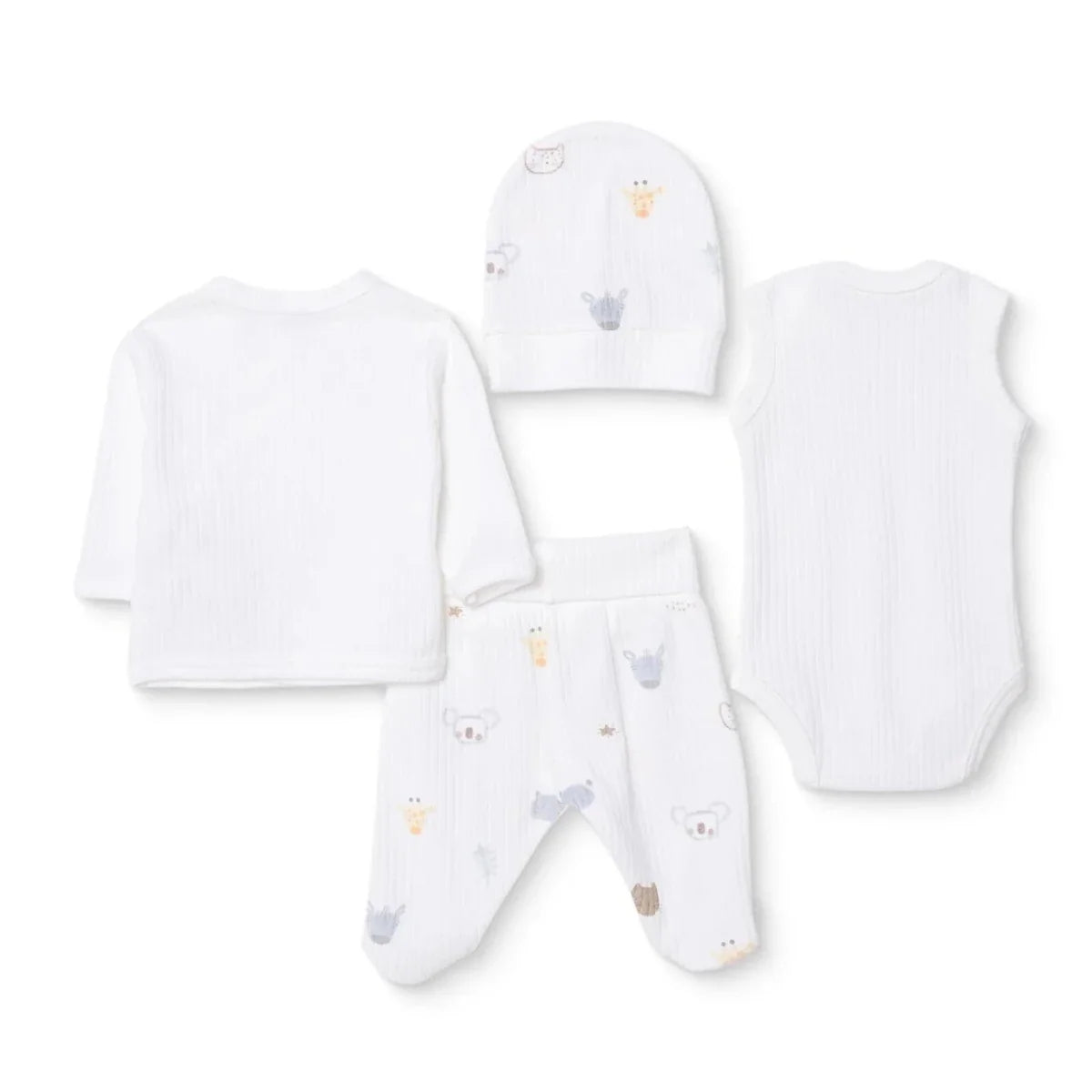 Tiffany 100% Cotton Tiny Baby Set - Ecru