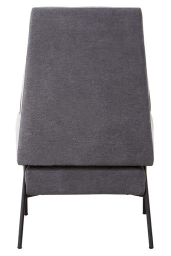 Orsina Henia Ash Grey Velvet Accent Chair | High Back Armchair
