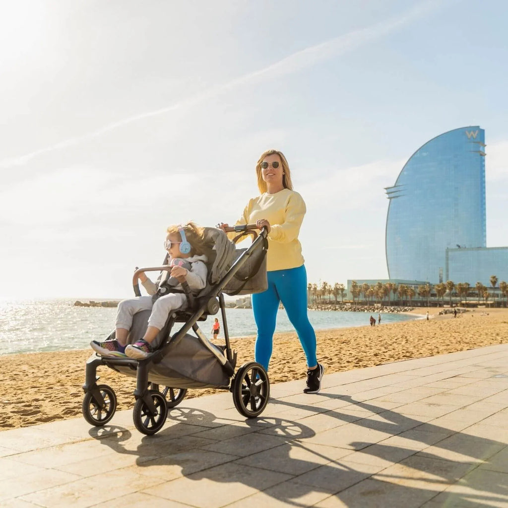 Mee-Go Uno Plus 2-in-1 Pushchair & Pram - Black/Rose