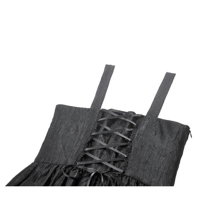 Dark in Love Shadow Lament Black Ruched Lace Gothic Lolita Dress