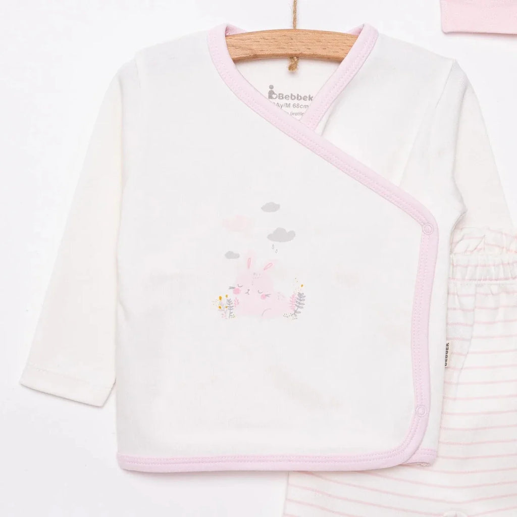 Bebbek Girls Vest Hat & Footed Bottom Set Peter Pan Collar - Ecru