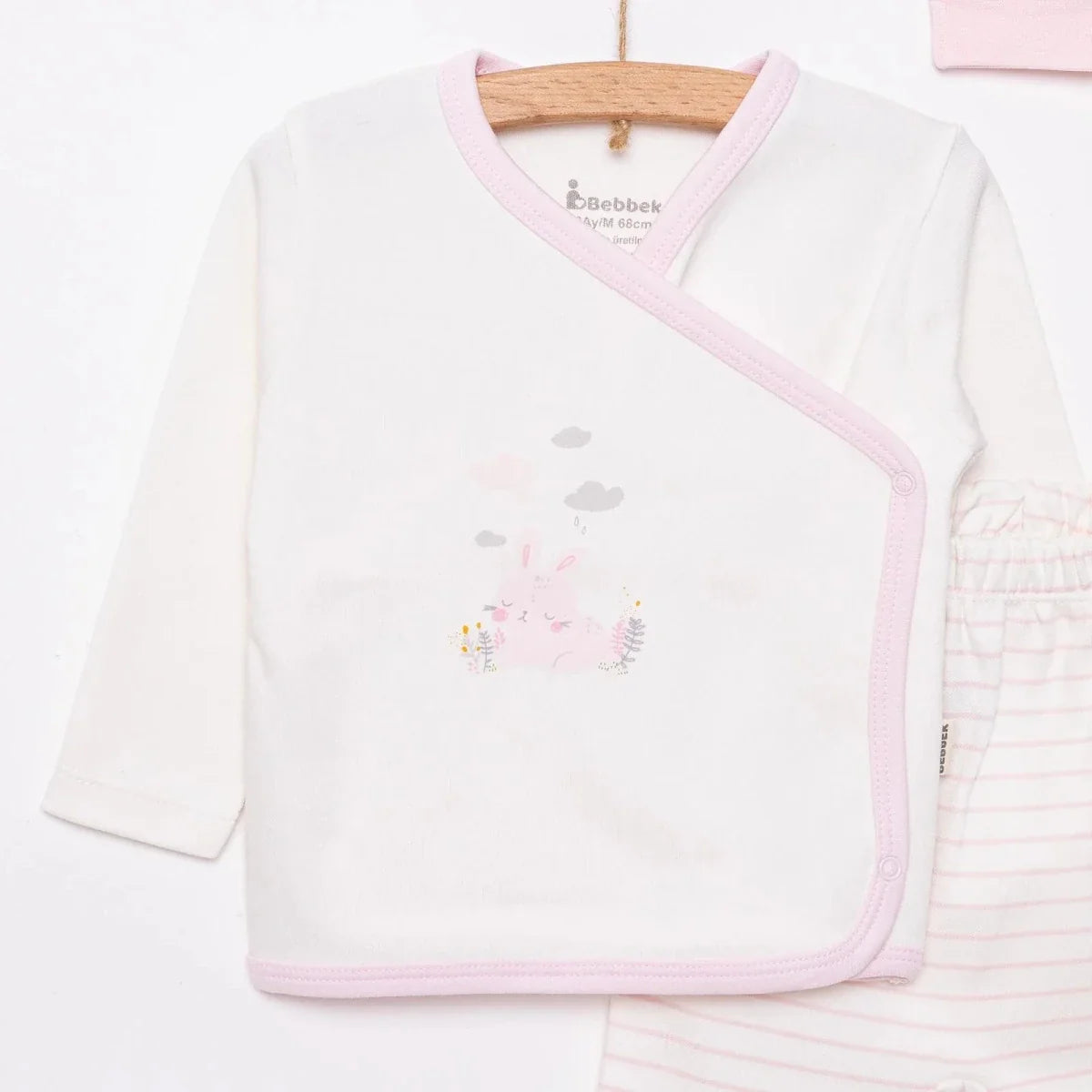 Bebbek Girls Vest Hat & Footed Bottom Set Peter Pan Collar - Ecru