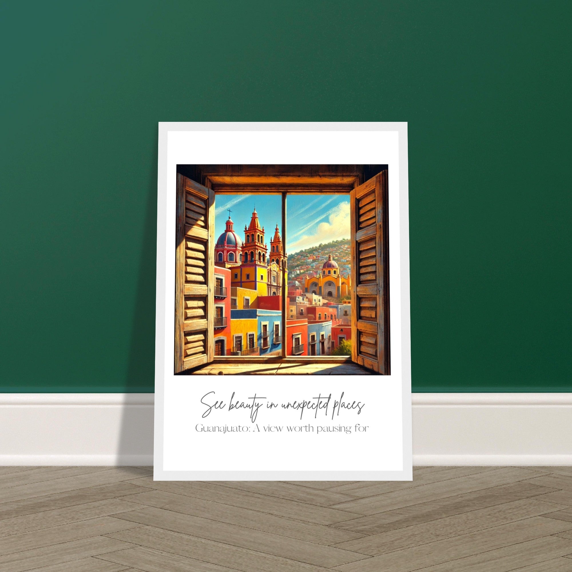 Guanajuato Mexico Framed Wall Art – Colourful Cityscape Travel Print, Spanish Architecture Decor, Vibrant Mexican Poster