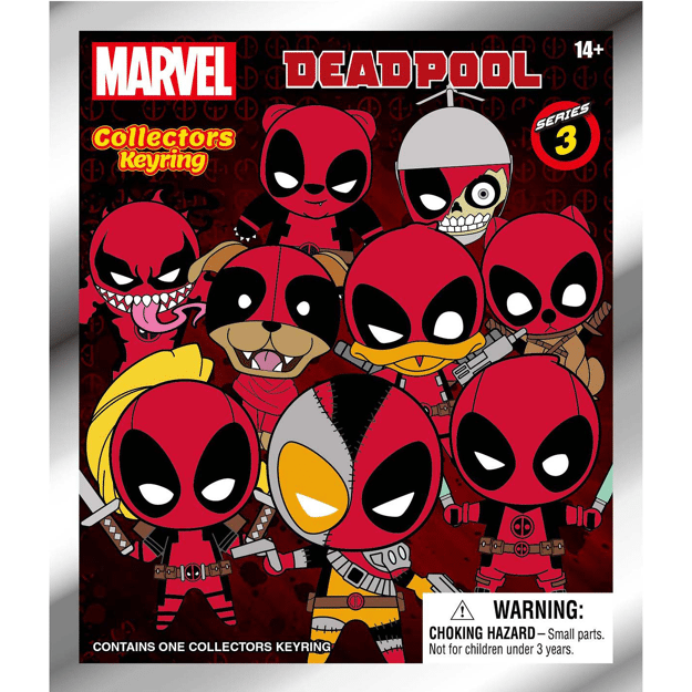 Marvel Deadpool Series 3 Blind Bag 3D Foam Keyring by Snaps – 1pc