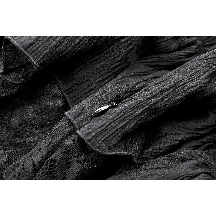 Dark in Love Cordelia Gothic High-Low Layered Skort - Black Lace