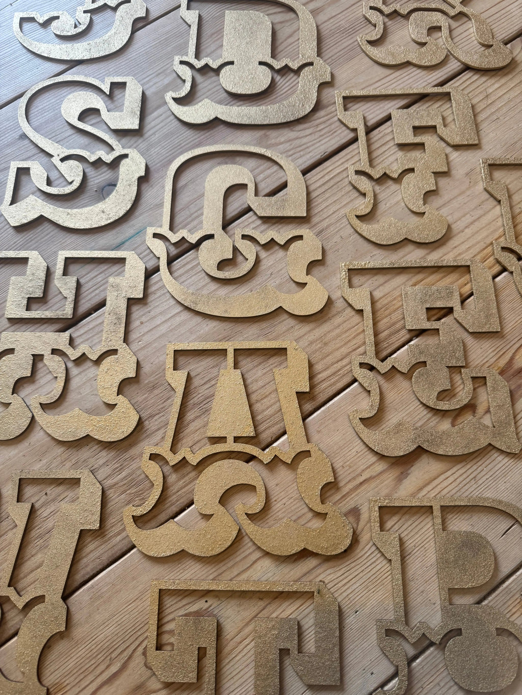 Rustic Gold Metal Carnival Letters | Distressed Steel Signage by Norfolk