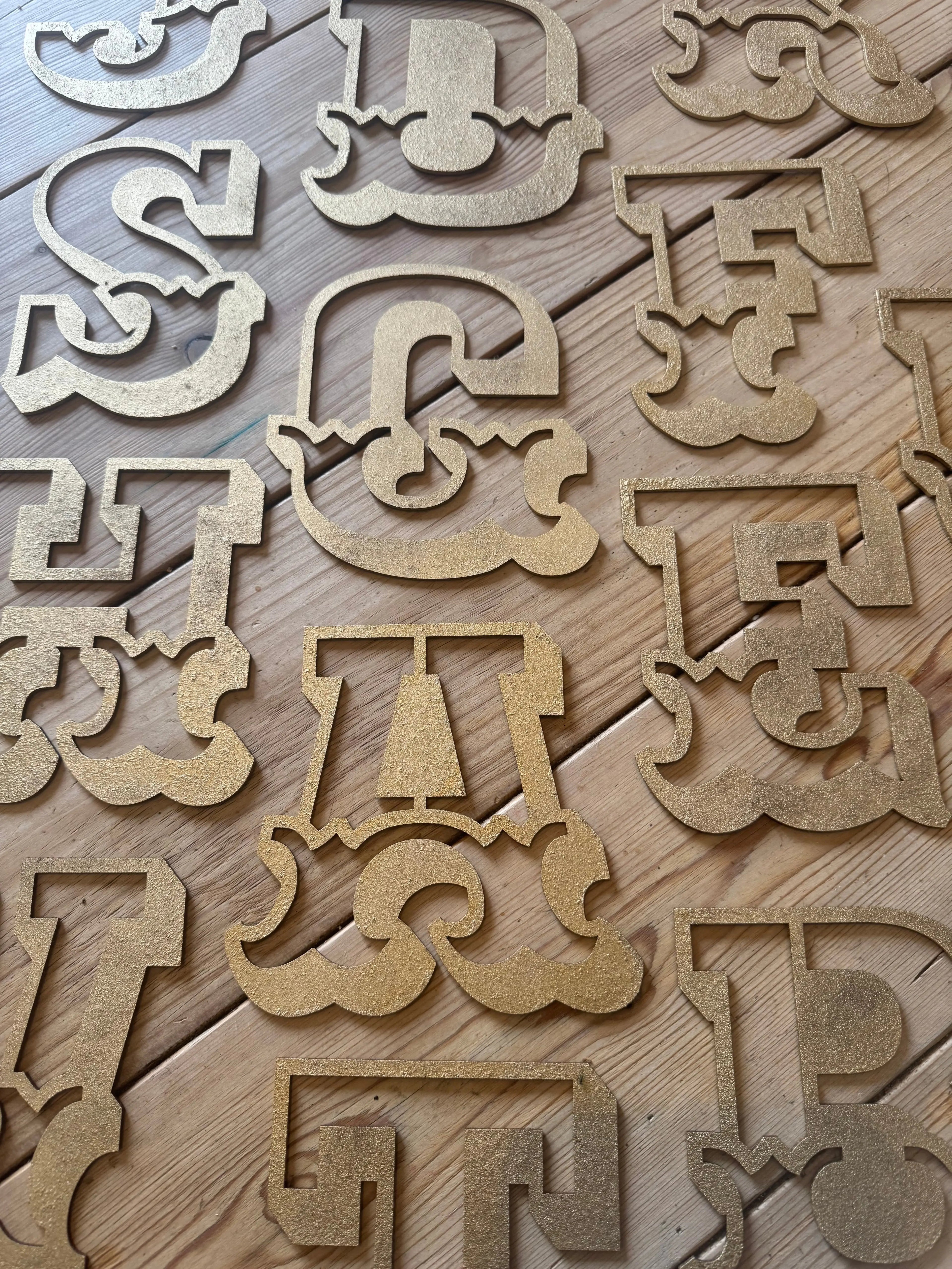 Rustic Gold Metal Carnival Letters | Distressed Steel Signage by Norfolk