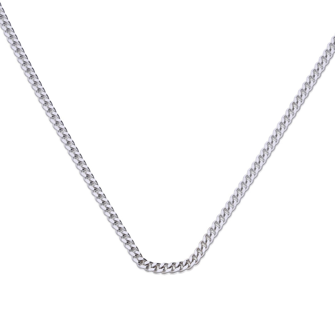 Diamonfire Diamond Cut Curb Chain Necklace with Extender – 43-45cm
