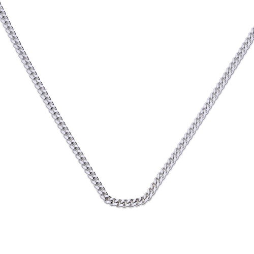 Diamonfire Diamond Cut Curb Chain Necklace with Extender – 43-45cm